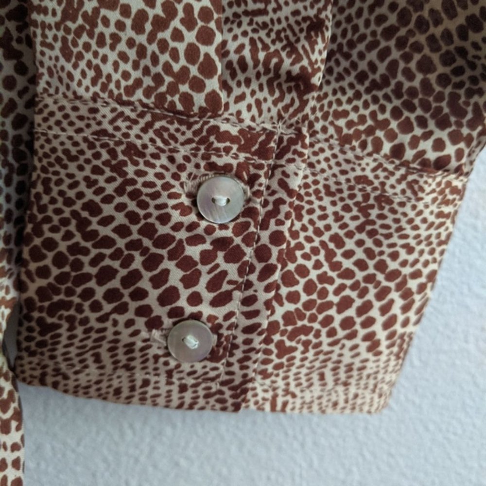 NWT A New Day Silky Animal Print Button Down Long Sleeve Blouse Size Small - Picture 6 of 6